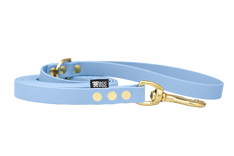 smycz-miejska-mosiezne-sprezynowy-sky-jasnoniebieski-wodoodporna-biothane-accdog-750 ACC biothane city leash sky with brass fittings