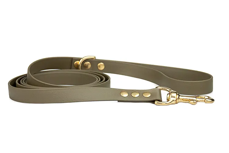 smycz-miejska-olive-accdog ACC biothane city leash olive with brass fittings