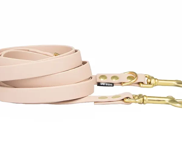 ACC biothane Multi-Clip leash beige with brass fittings