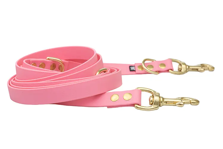 smycz-przepinana-dream-pink-mosiezny-sprezynowy-biothane-accdog ACC biothane Multi-Clip leash dream pink with brass fittings
