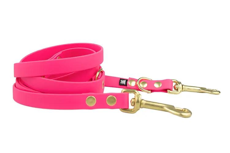smycz-przepinana-fuksja-mosiezne-sprezynowy-biothane-accdog ACC biothane Multi-Clip leash fuchsia with brass fittings