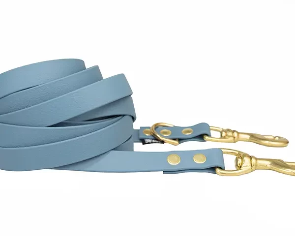 ACC biothane Multi-Clip leash jeans with brass fittings