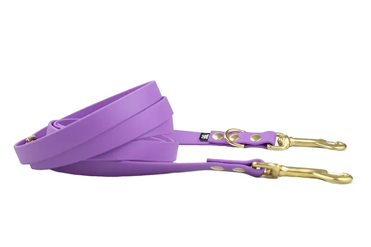 smycz-przepinana-lilac-mosiezne-sprezynowy-biothane-accdog ACC biothane Multi-Clip lilac with brass fittings